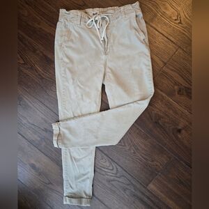 PAIGE Khaki Drawstring Cuffed Ankle Pants Size 27
